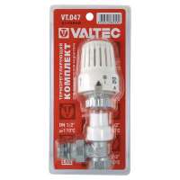Клапан Термостатический Valtec, для Радиатора, Угловой 1/2" комплект с термоголовкой VT.047.N.04